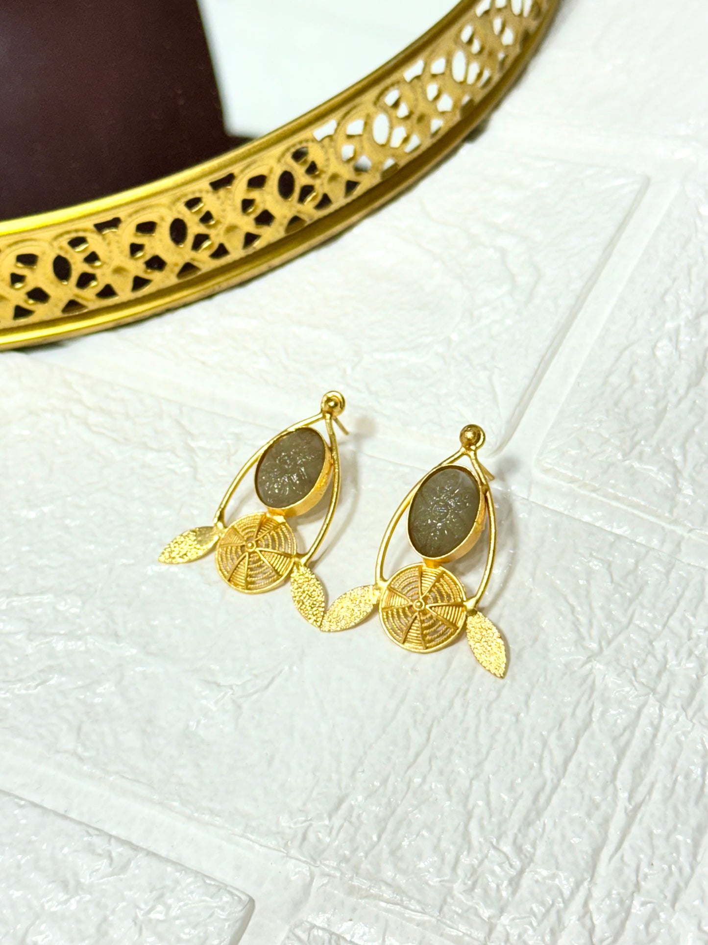Grey Deco Earrings