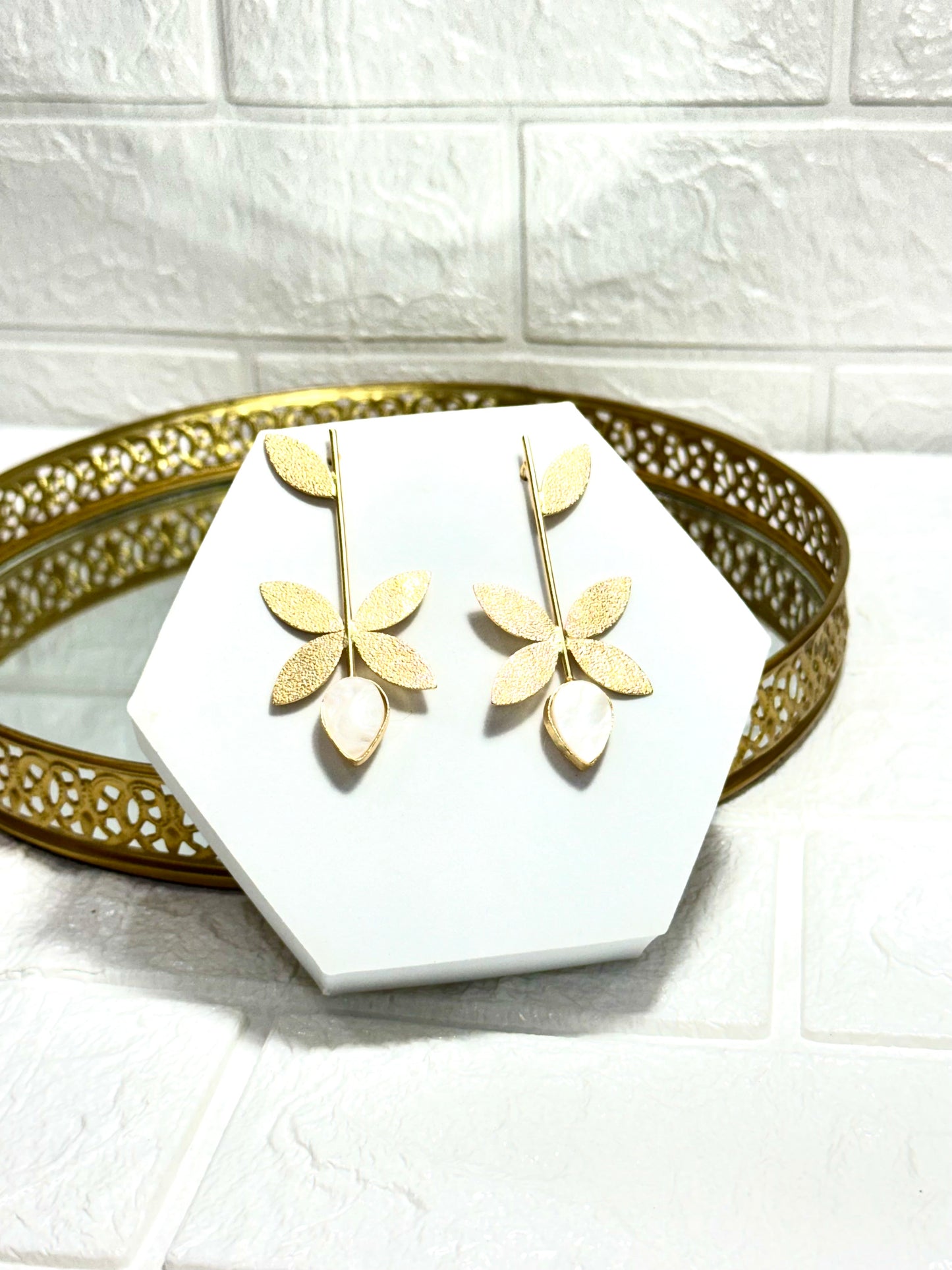 White Roma Earrings