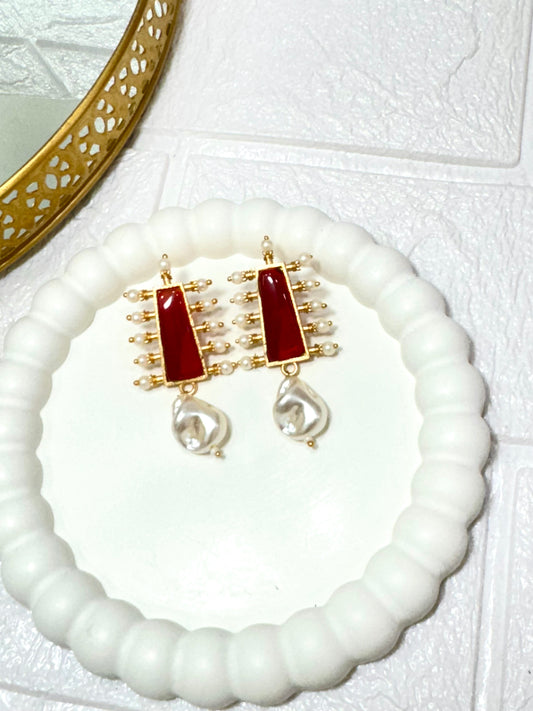 Ruby Linear Drop Earrings