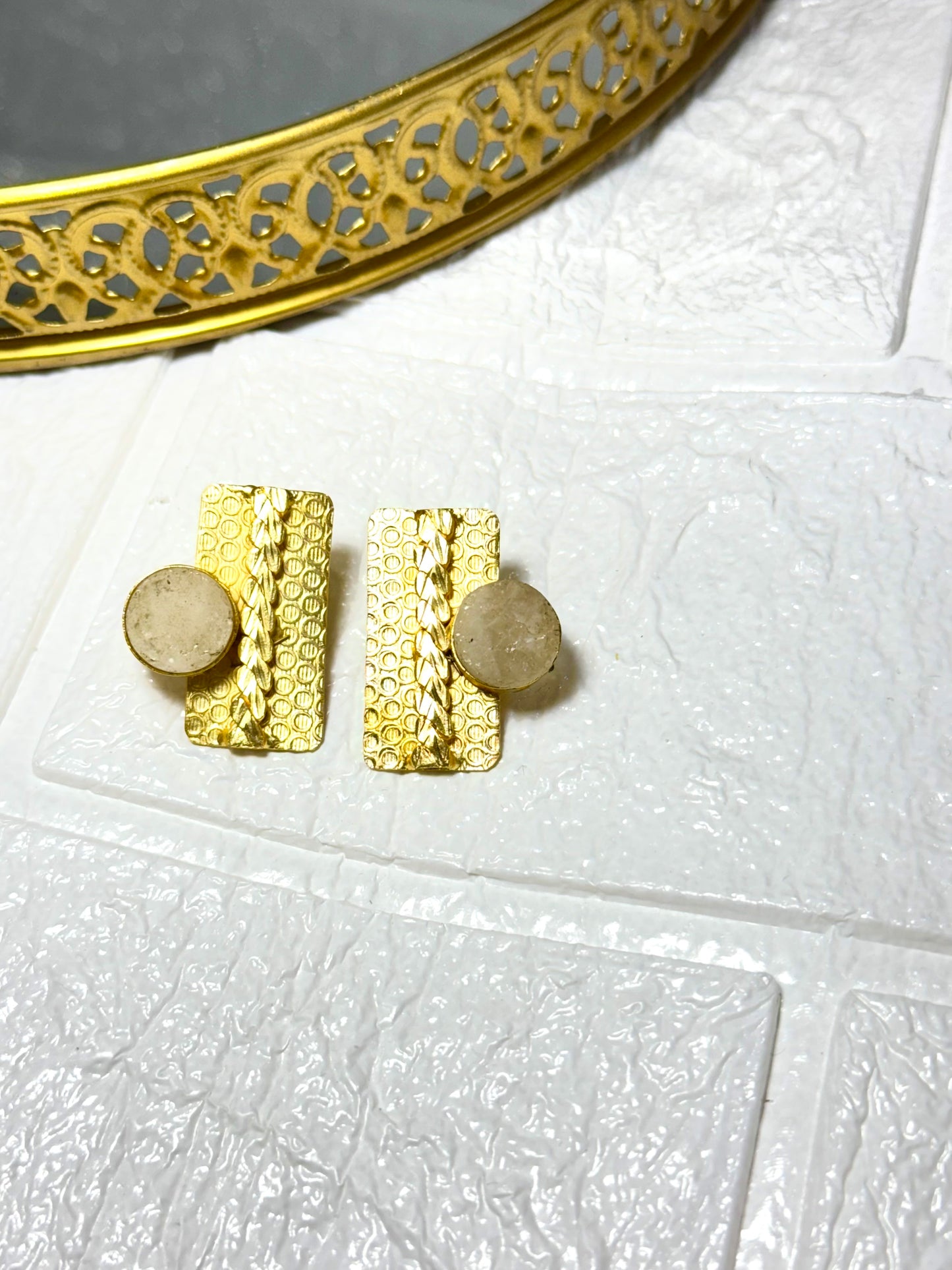 Grey Rectangular Studs