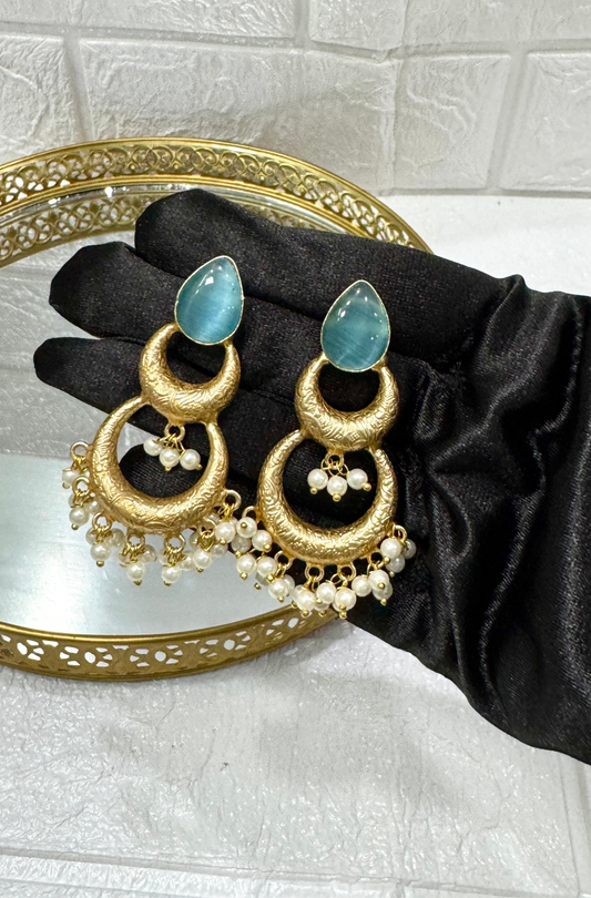 Blue Mohini Chandbali