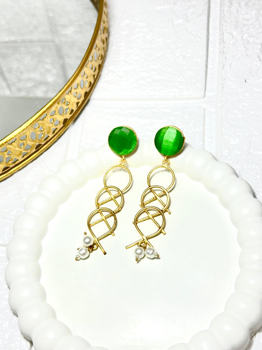 Emerald Twirl Earrings