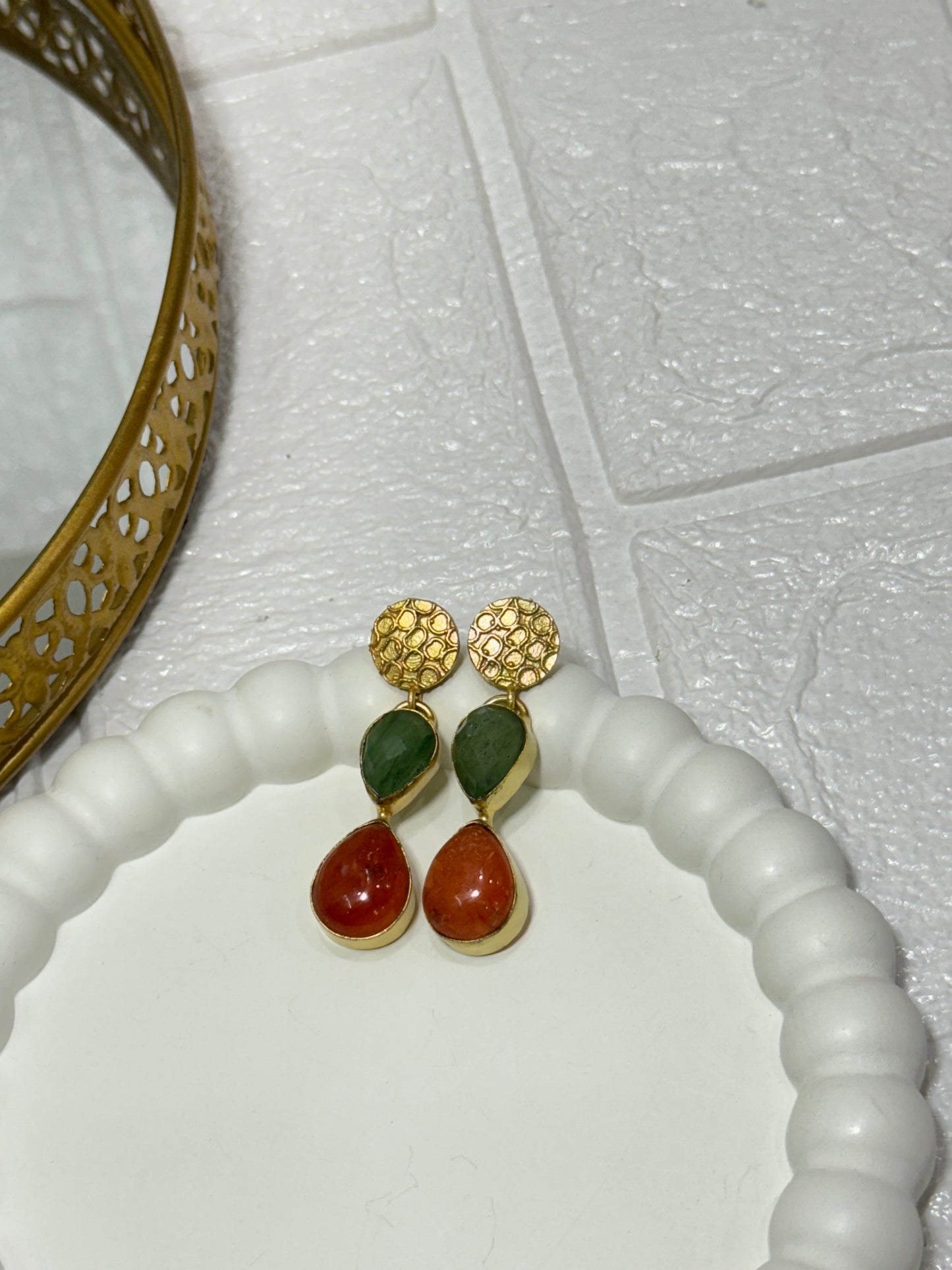 Multicolour Natural Stone Earrings