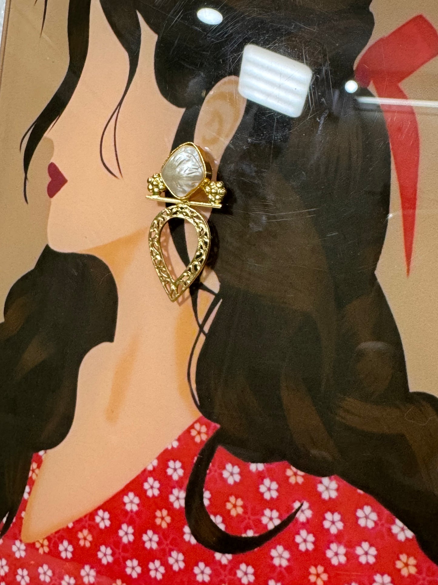 Pearl Rosy Earrings