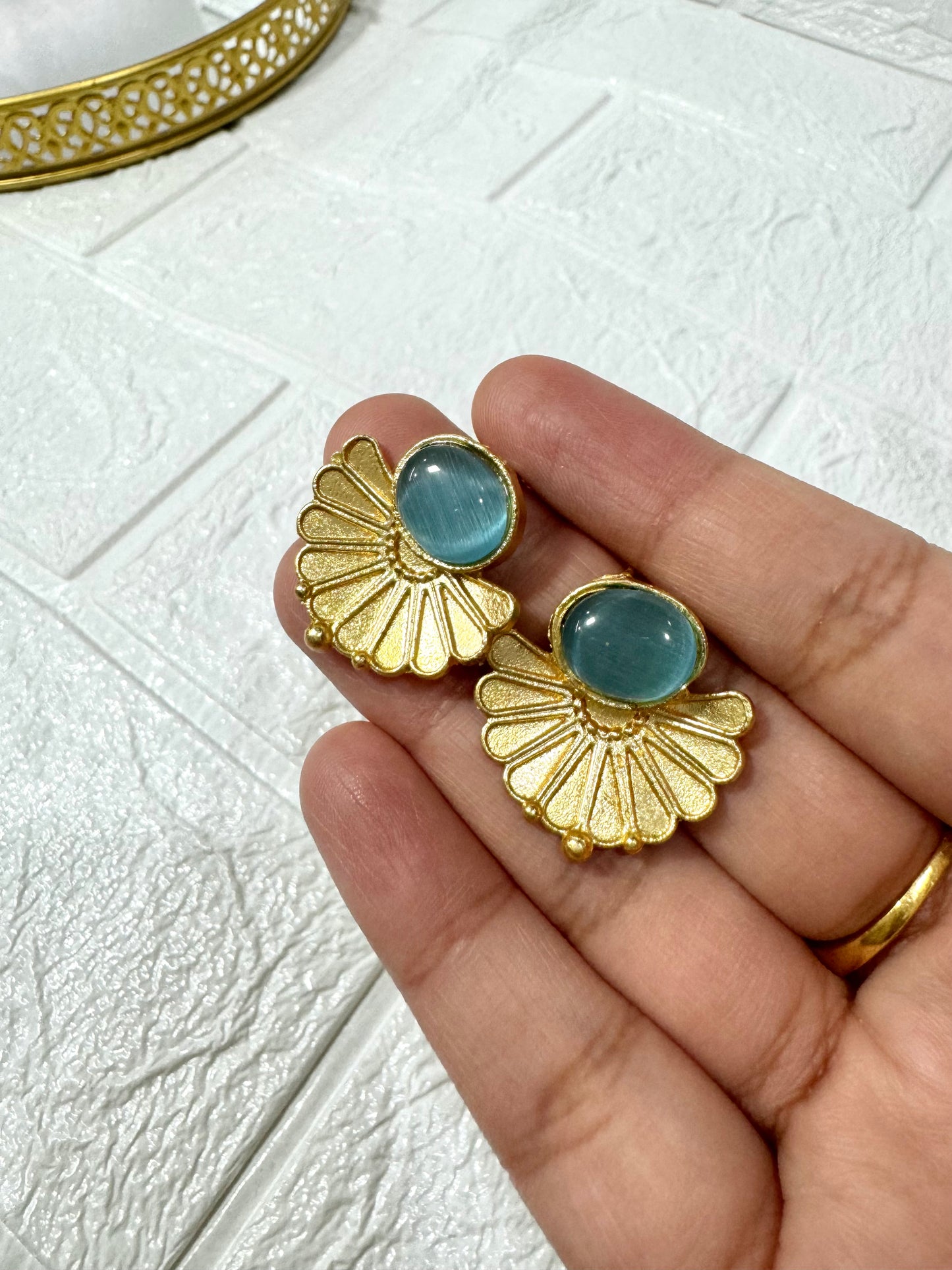 Blue Floral Earrings