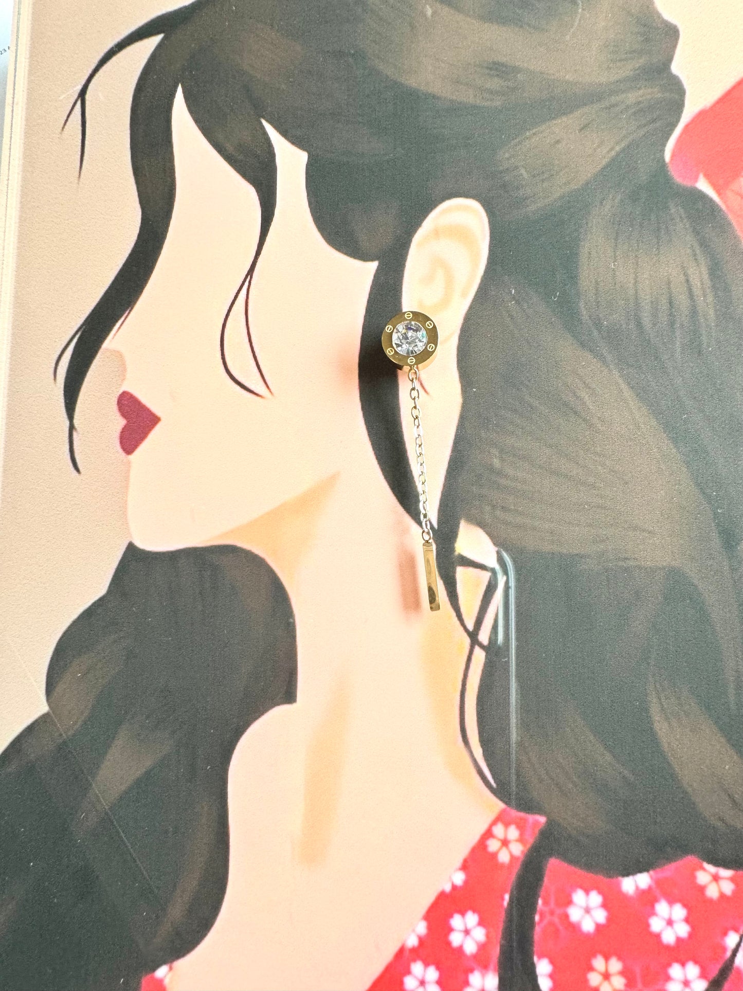 Anti Tarnish AD Chain Earrings