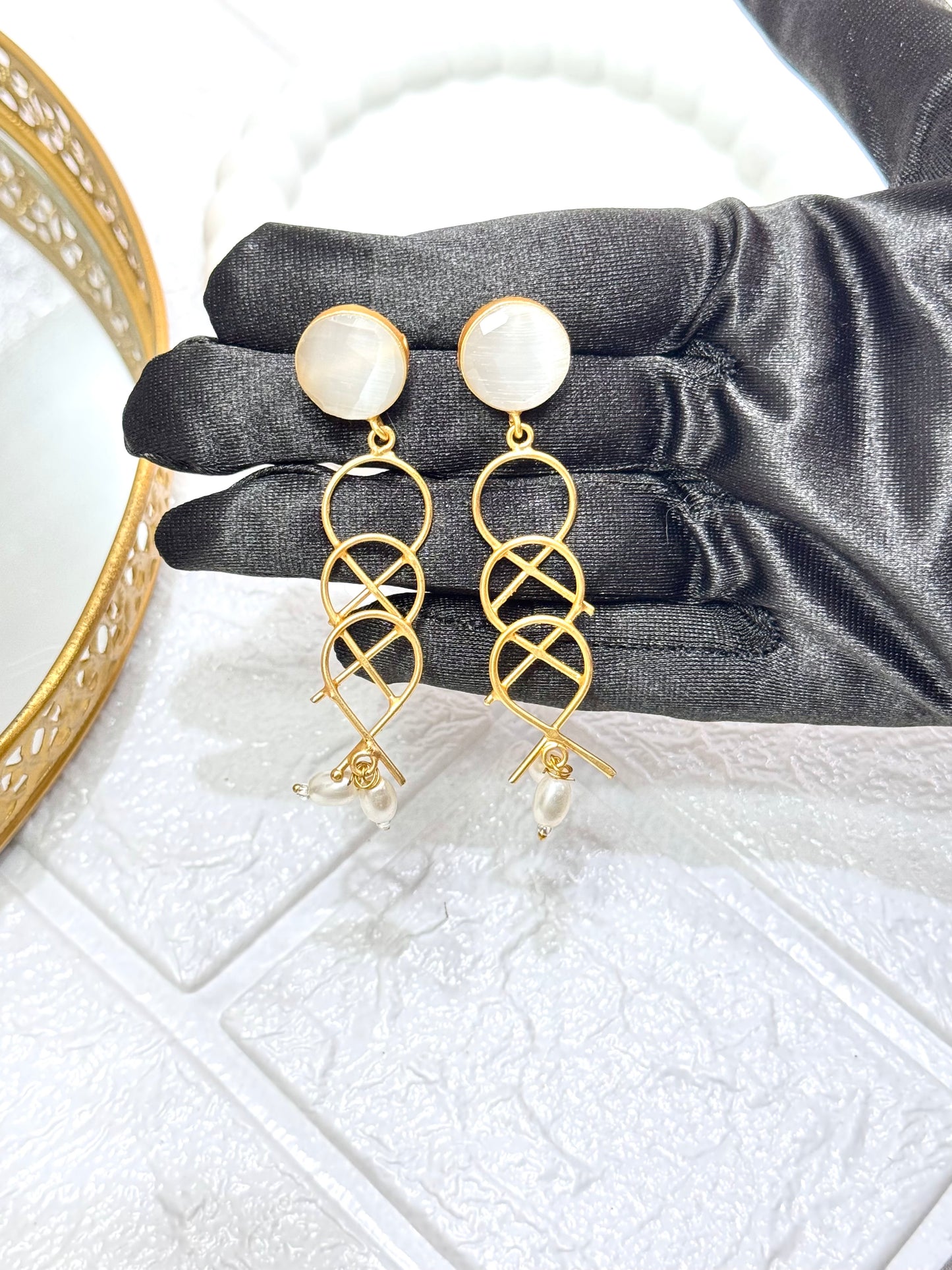 Grey Twirl Earrings