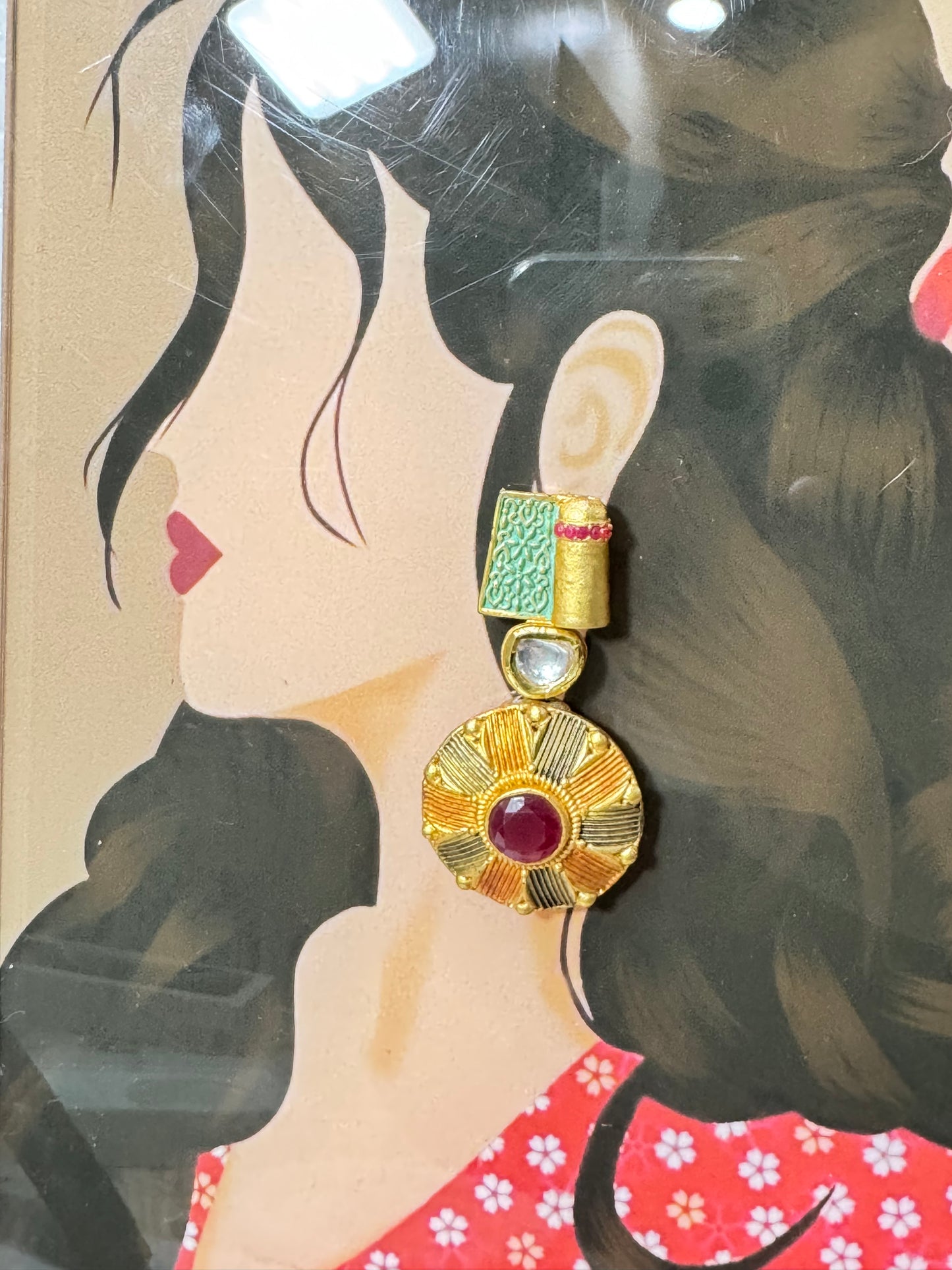 Ruby Mandala Earrings