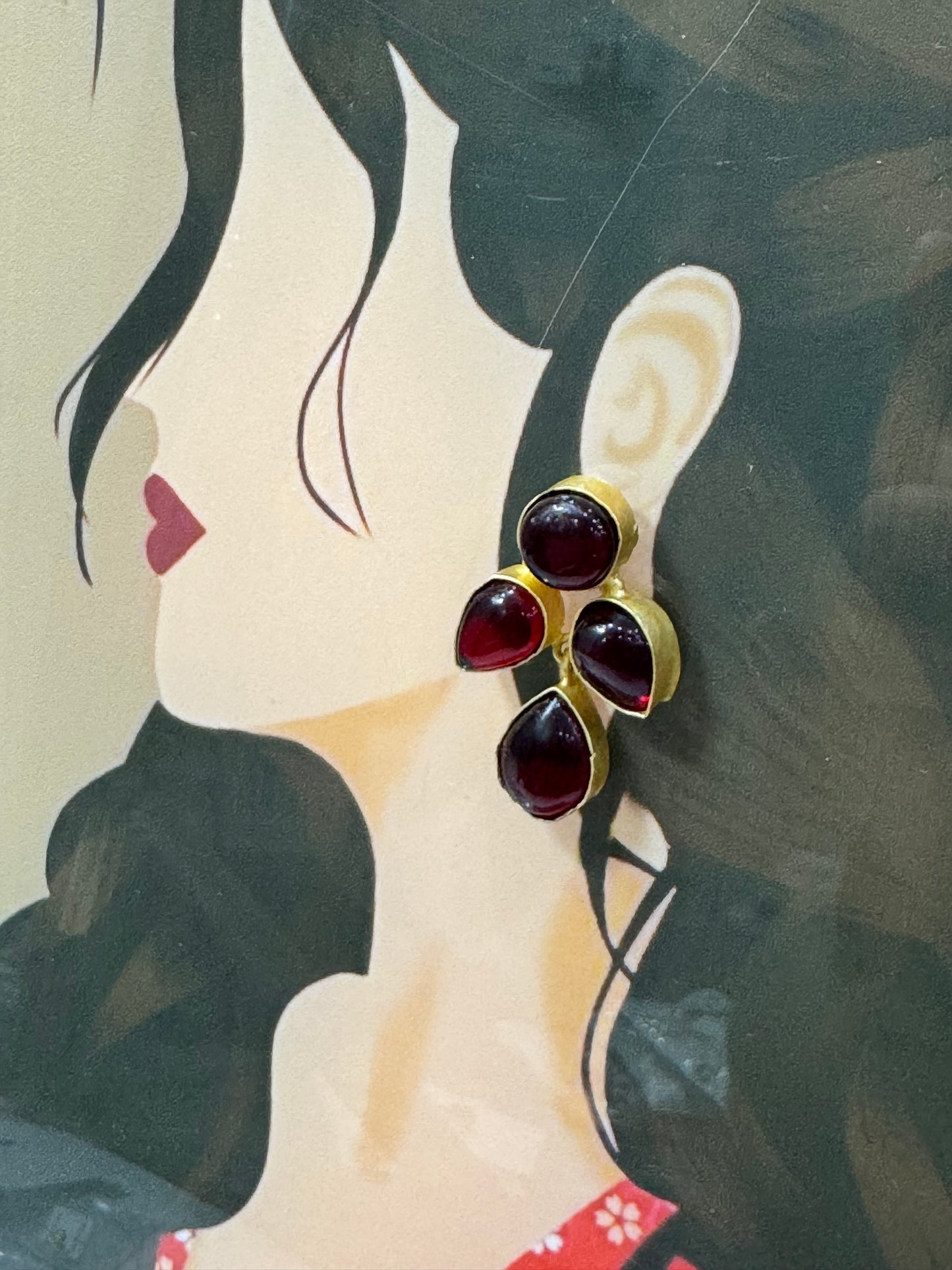 Ruby Multi-Drop Earrings