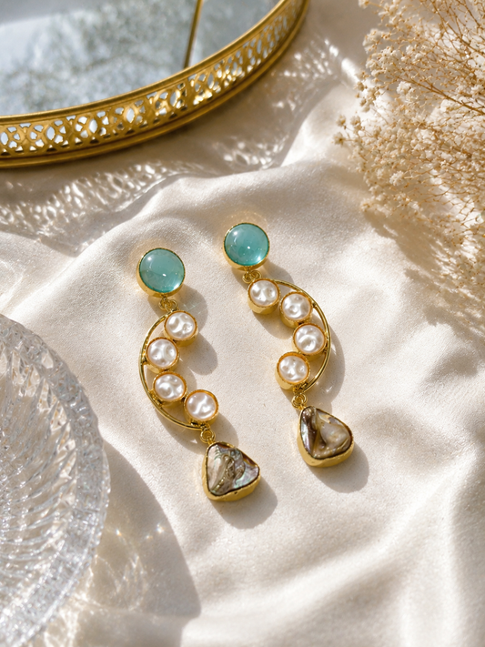 Blue Ornate Earrings