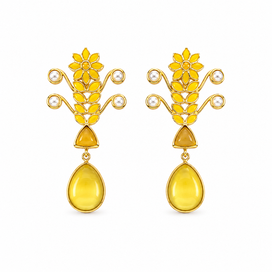 Yellow Nargis Earrings