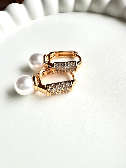 Anti Tarnish Pearl Drop Hoops