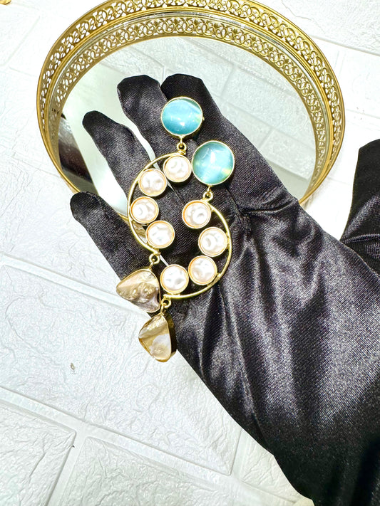 Blue Ornate Earrings