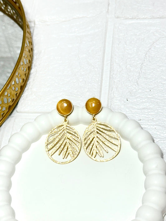 Yellow Frond Earrings