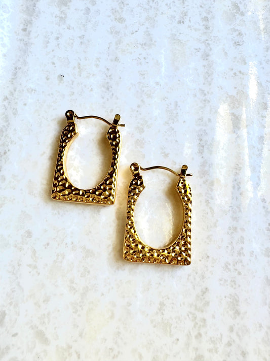 AntiTarnish Hammered Hoops
