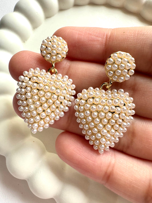 Anti Tarnish Heart Drop Earrings