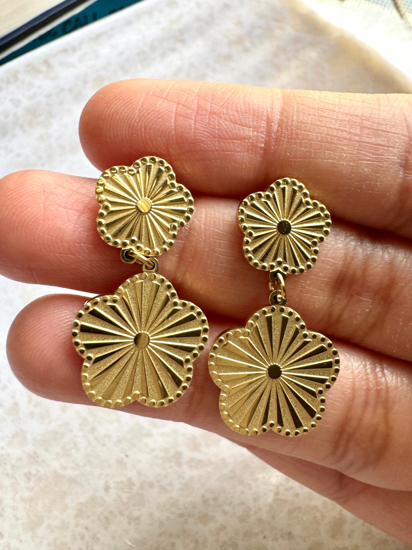 Anti Tarnish Floral Earrings