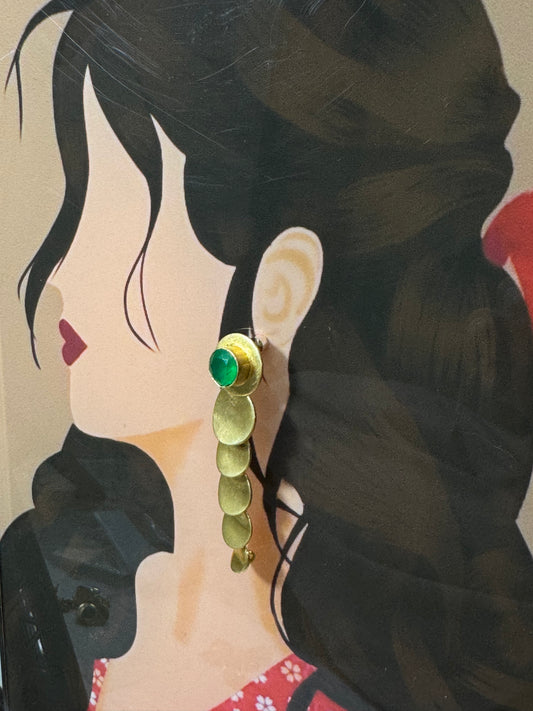 Emerald Rosy Earrings