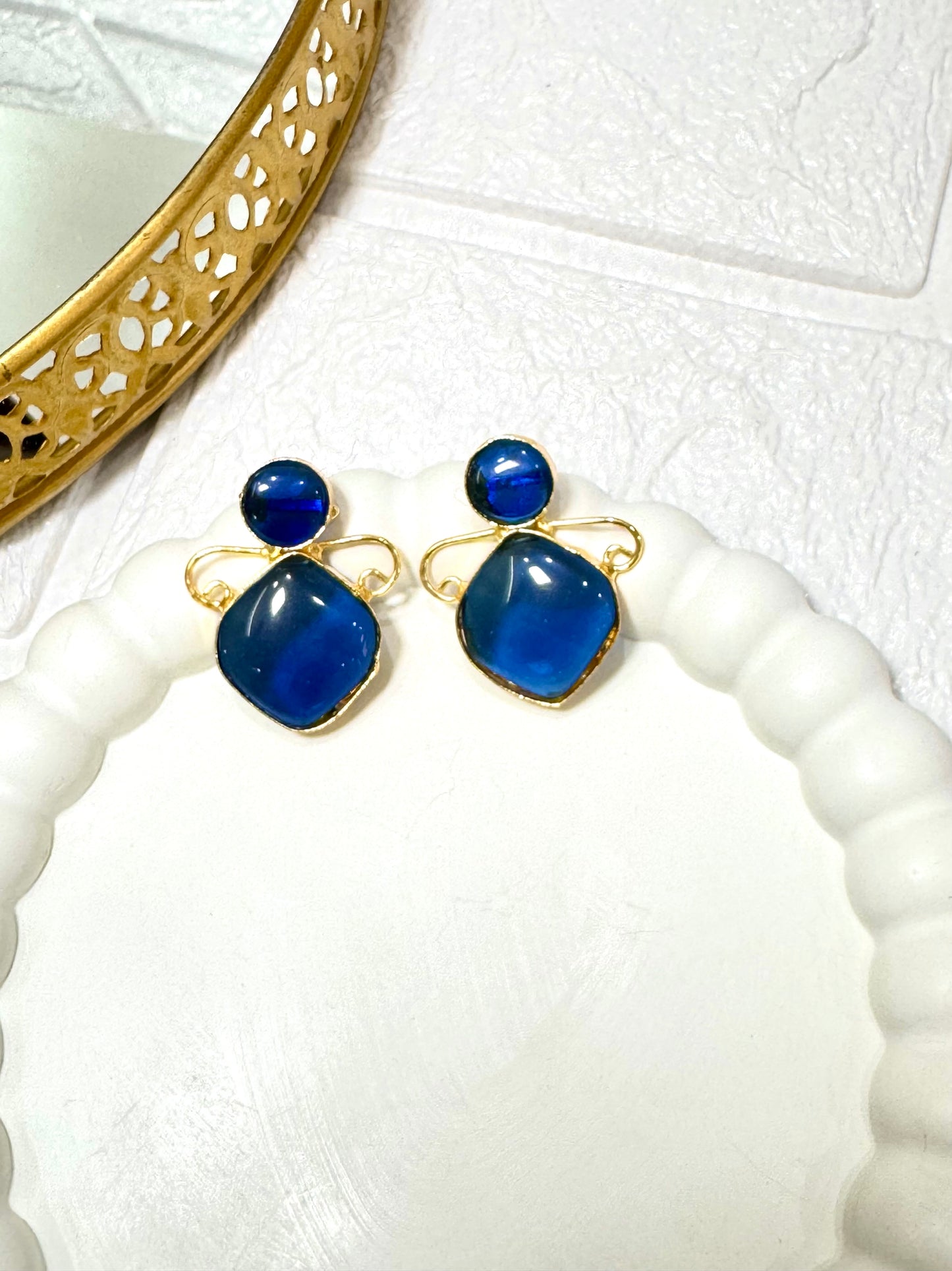 Blue Charm Studs