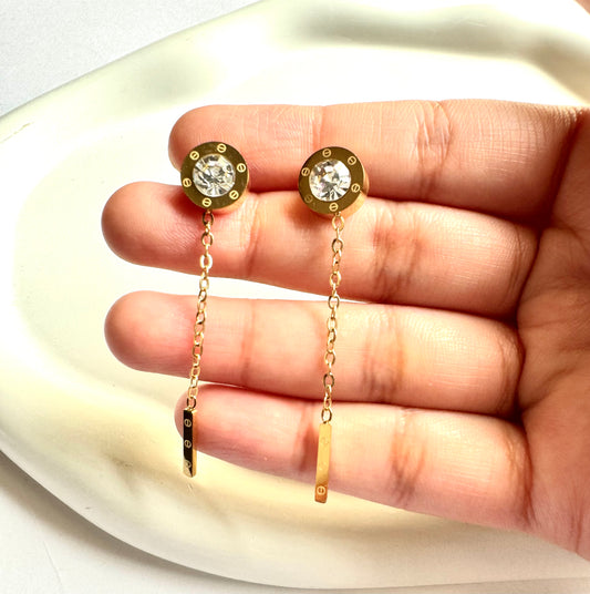 Anti Tarnish AD Chain Earrings