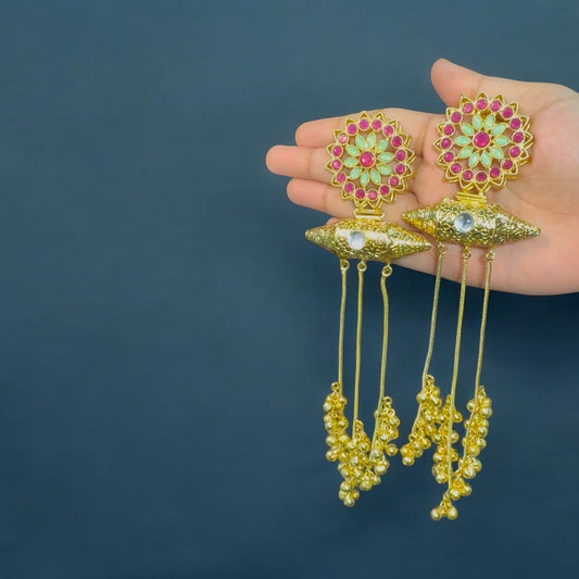 Magenta Apple Kashmiri Earrings