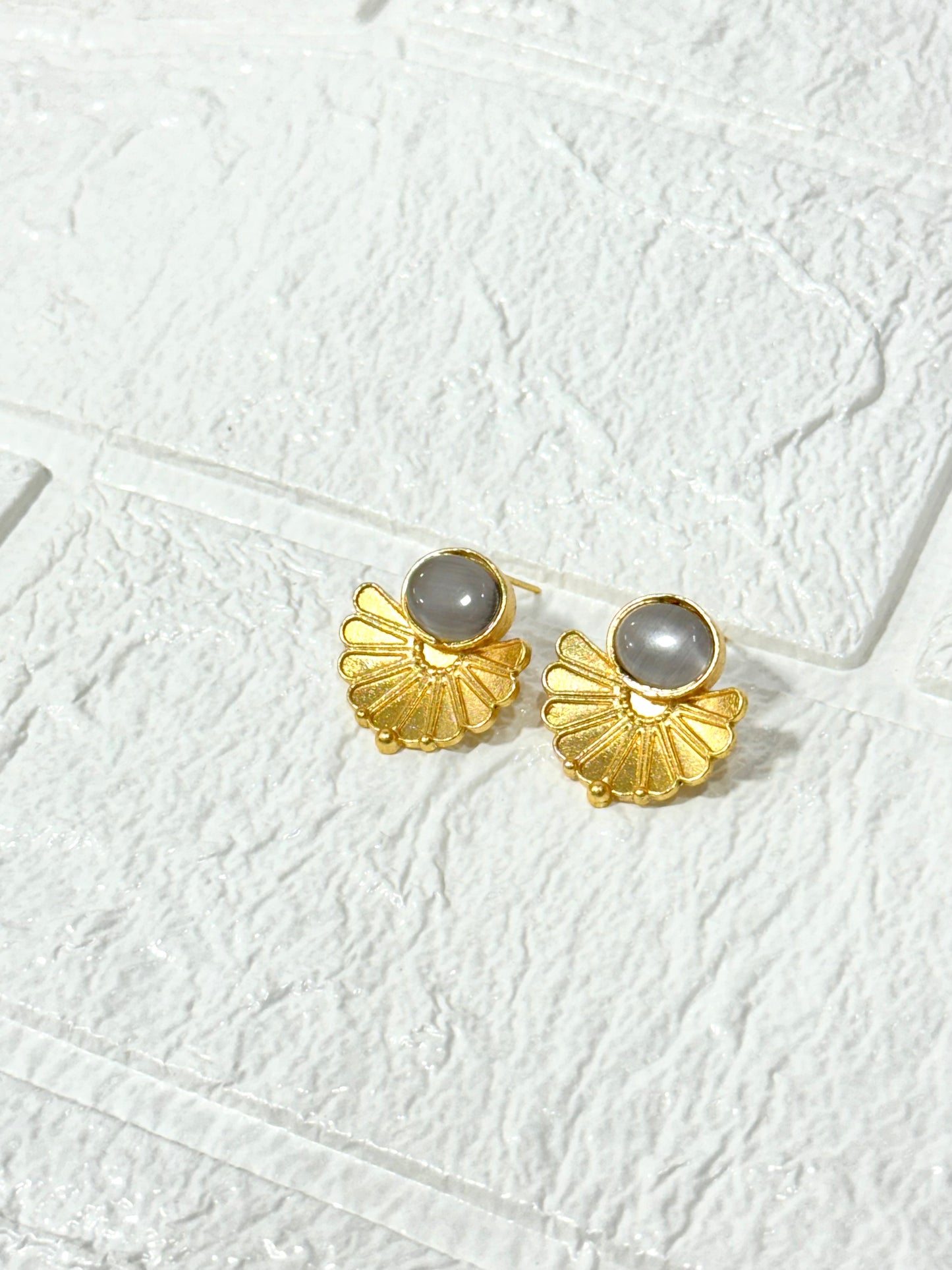 Grey Floral Earrings