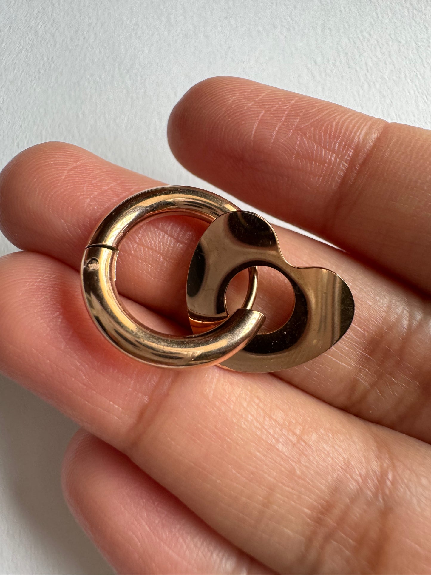 2 in 1 Anti Tarnish Heart Hoops