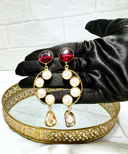 Ruby Ornate Earrings