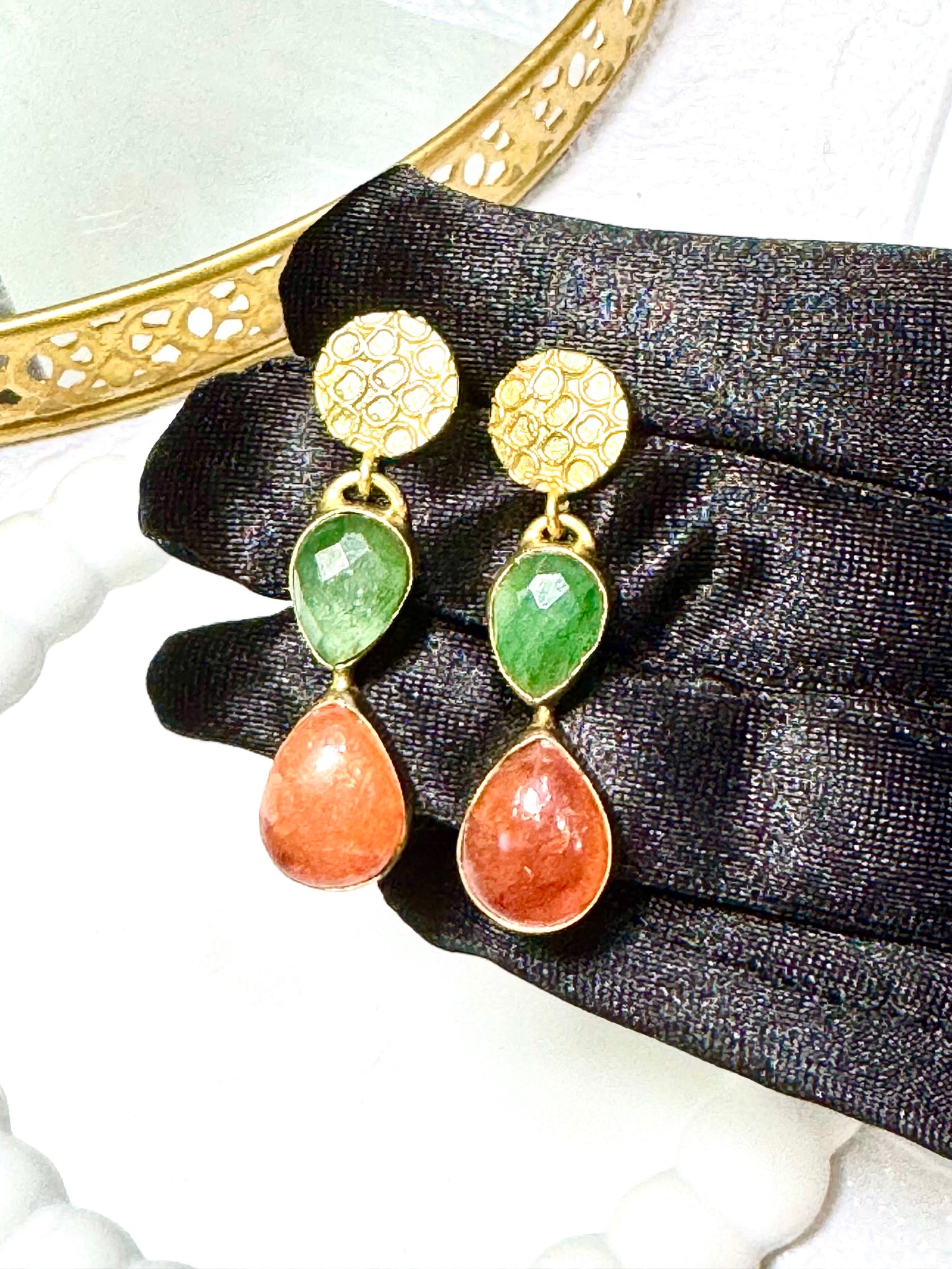 Multicolour Natural Stone Earrings