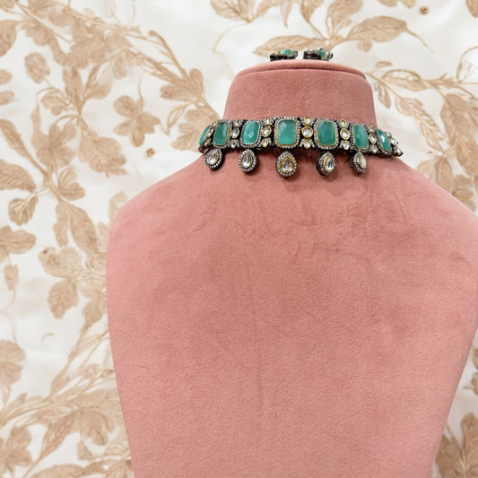 Dual Tone Mint Ragini Choker
