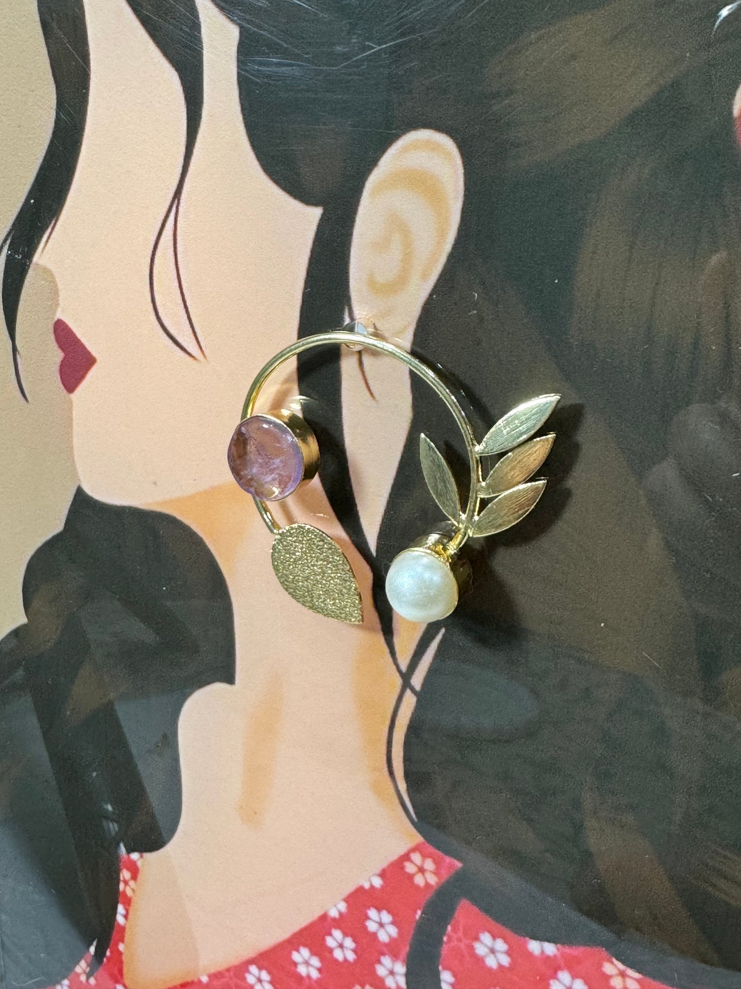 Purple Gilded Earrings