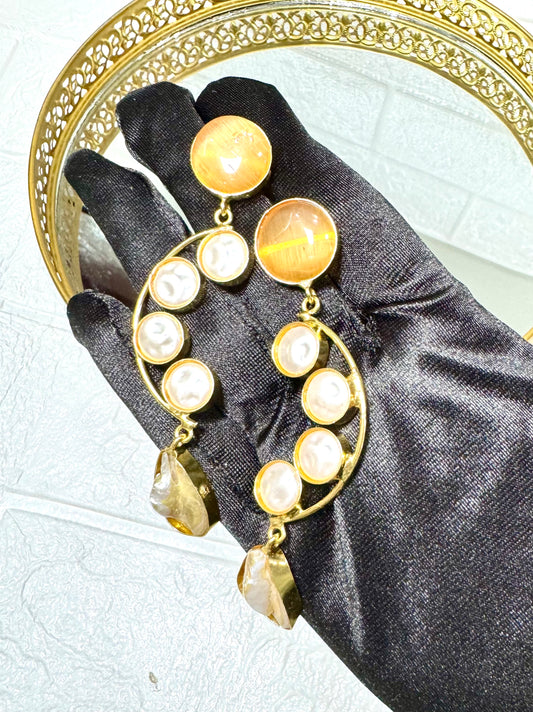 Orange Ornate Earrings