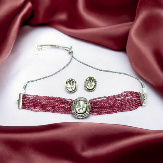 Pink Gulmohar Choker