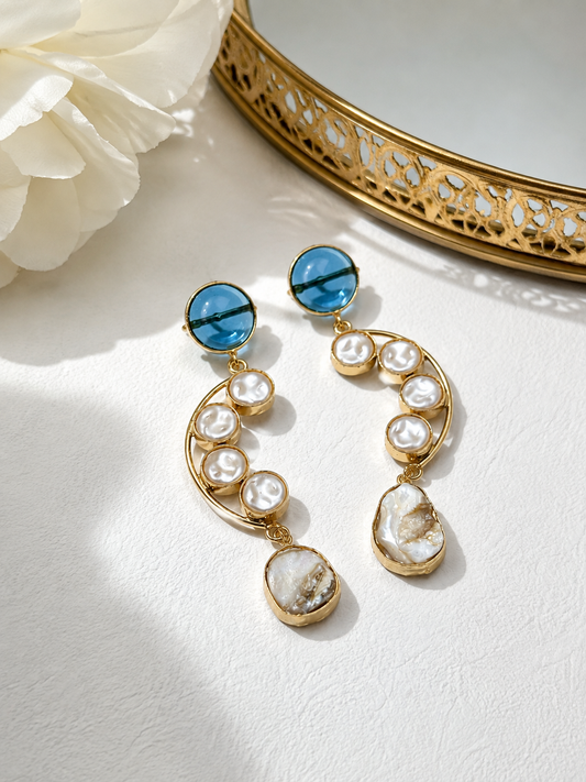 Sapphire Ornate Earrings