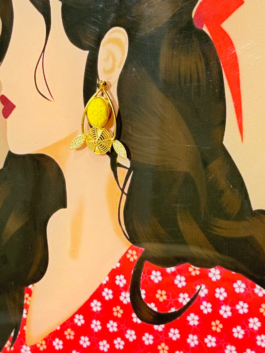Yellow Deco Earrings
