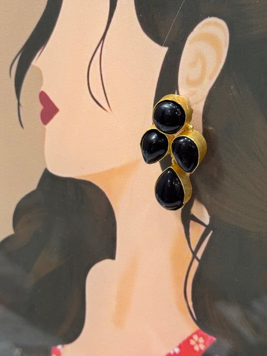 Black Multi-Drop Earrings