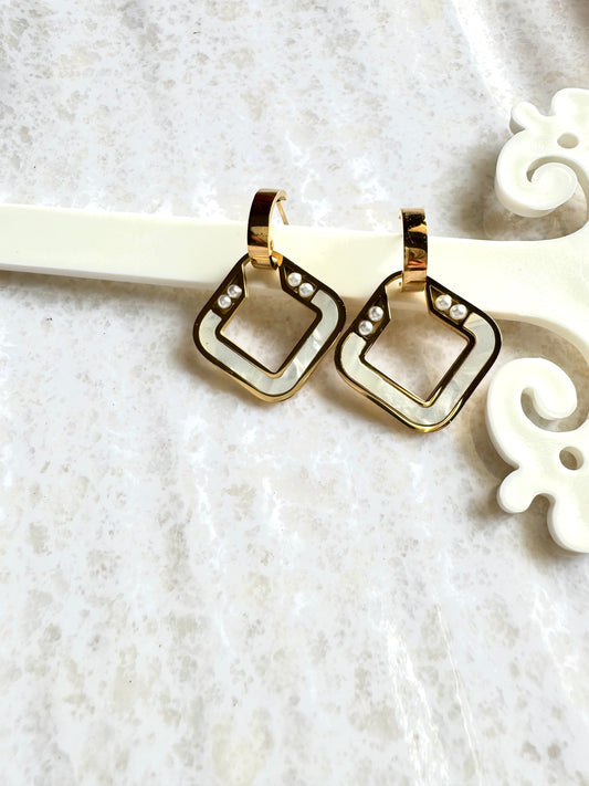Anti Tarnish Square Earrings