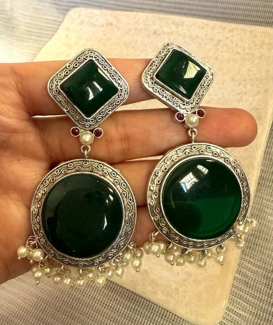 Emerald Sitara Earrings
