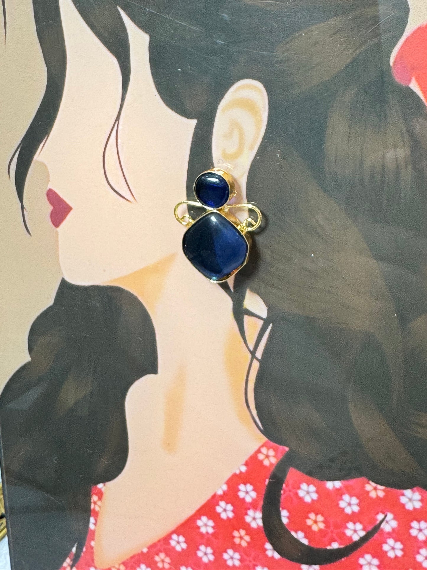 Blue Charm Studs