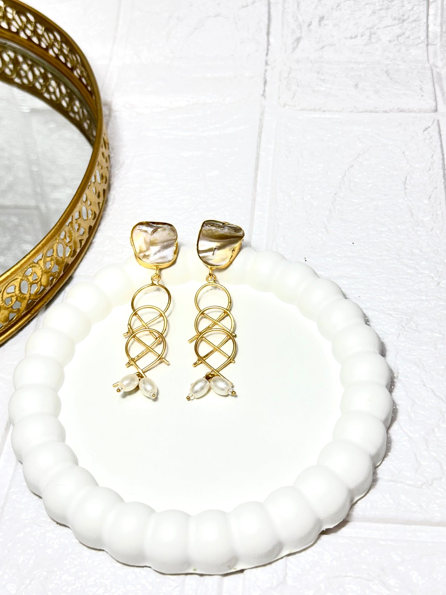MOP Twirl Earrings
