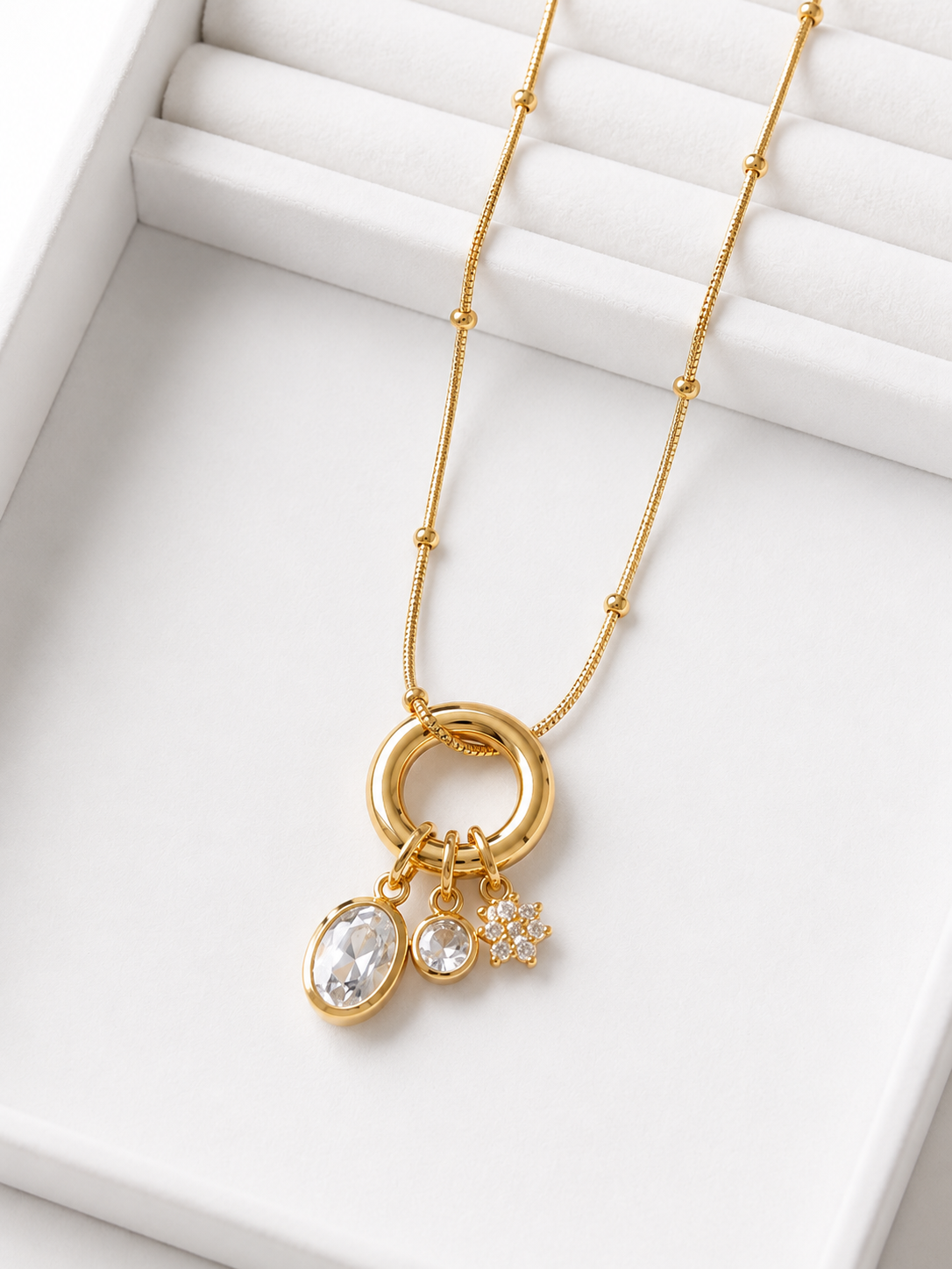 Anti-tarnish Oval Stone necklace