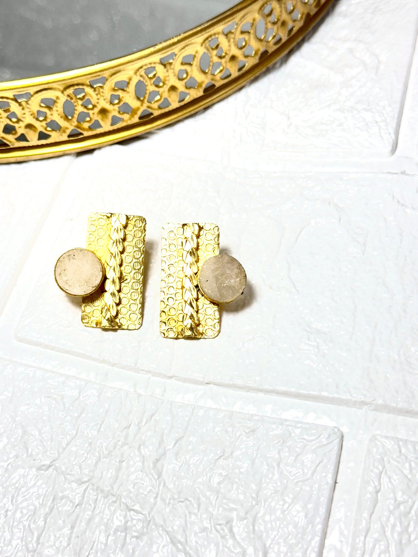 Grey Rectangular Studs