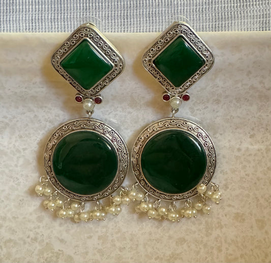 Emerald Sitara Earrings