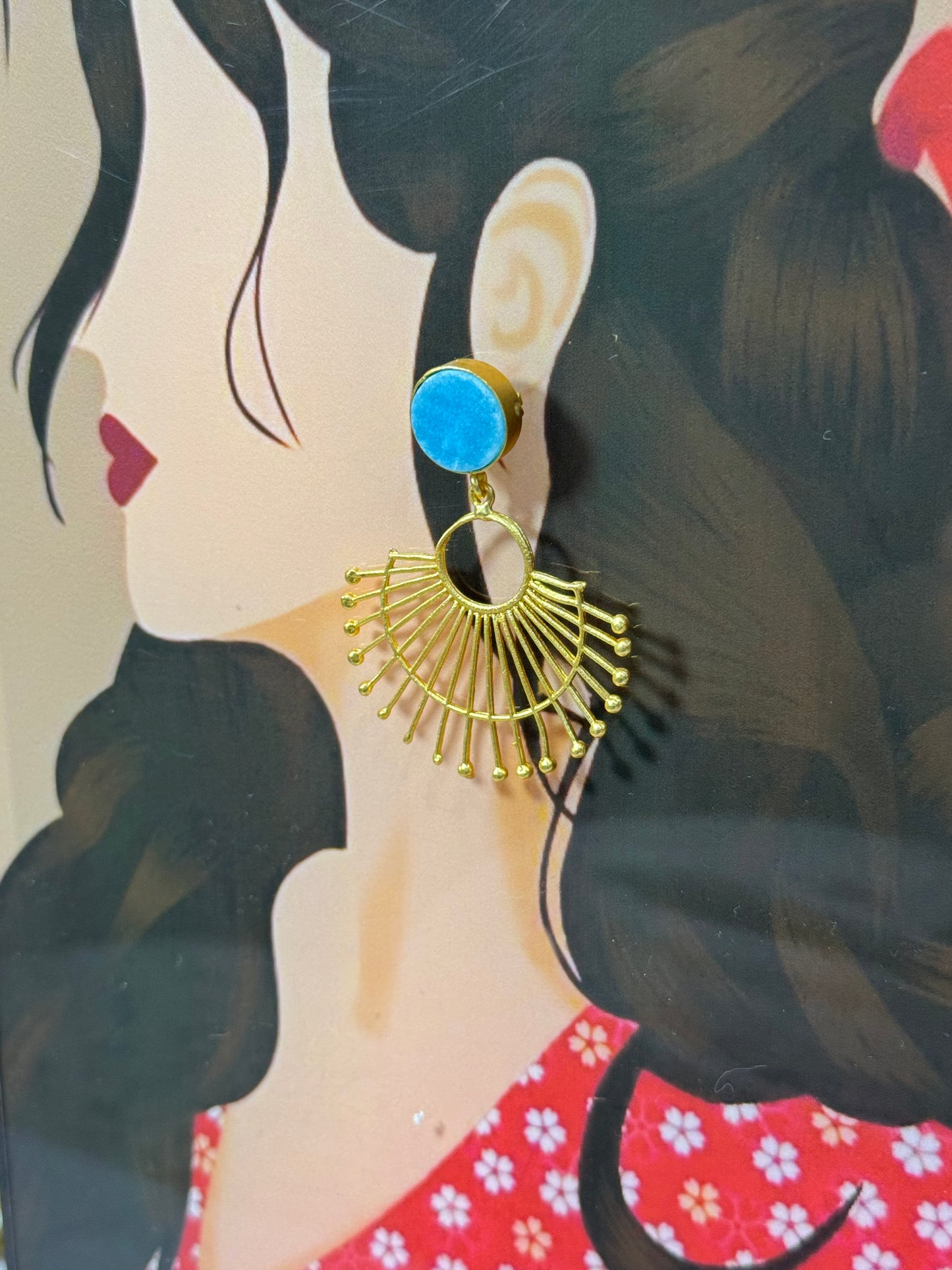 Blue Druzy Earrings