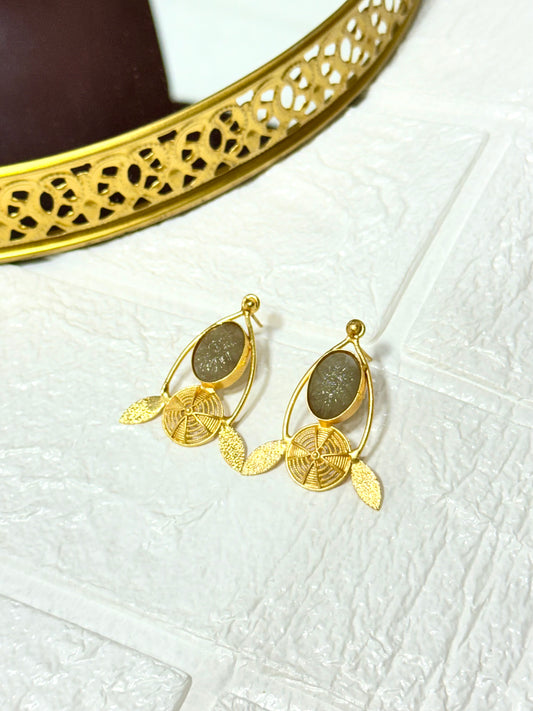 Grey Deco Earrings