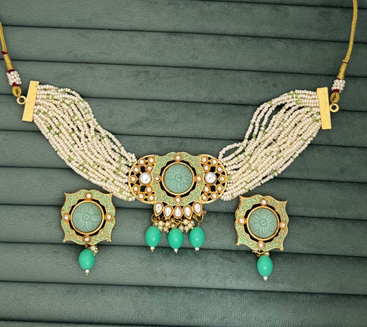 Mint Kundan  Necklace