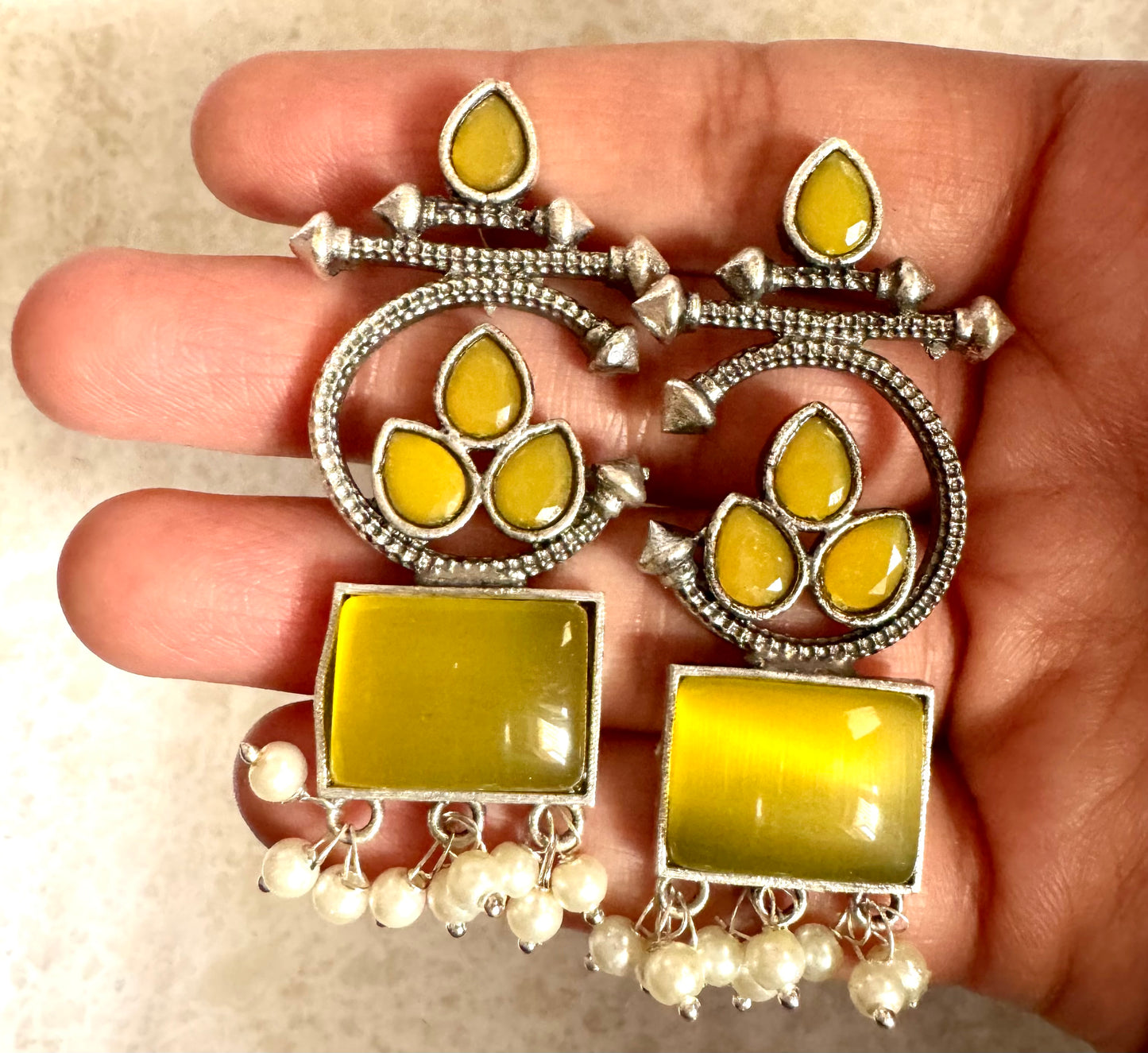 Yellow Elegant Earrings