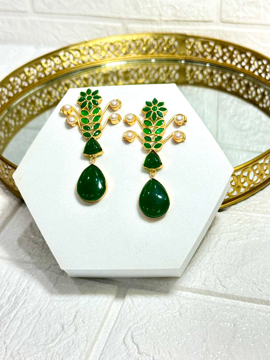 Emerald Nargis Earrings