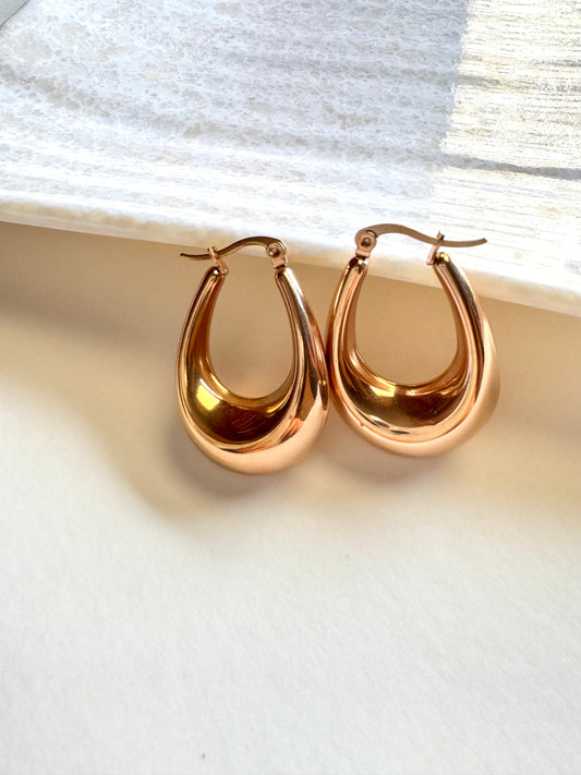 Anti Tarnish RoseGold Endless Earrings