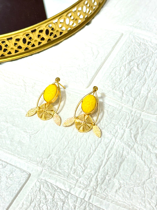 Yellow Deco Earrings